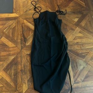 H&M black linen womens dress spaghetti strap